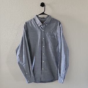 Eddie Bauer Men's Casual Button Down Shirt Classic Fit Pocket Blue XL